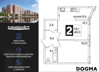 Продаю двухкомнатную квартиру, 48 м2, Краснодар, Прикубанский округ