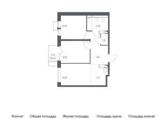 2-ком. квартира на продажу, 52.2 м2, деревня Путилково