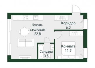 Продаю однокомнатную квартиру, 42.7 м2, Челябинская область, Спортивная улица, 22