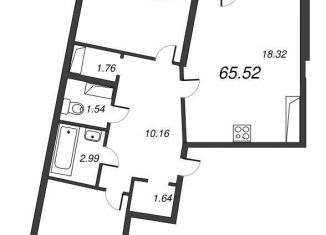 Продам двухкомнатную квартиру, 67.3 м2, Мурино