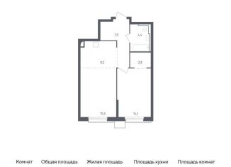 Продается 1-комнатная квартира, 52.9 м2, Московская область, жилой комплекс Спутник, 23