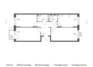 Продам 3-комнатную квартиру, 80.2 м2, Московская область, жилой комплекс Прибрежный Парк, к6.2
