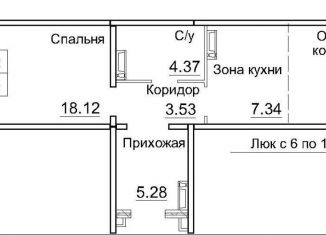 Продается однокомнатная квартира, 47.8 м2, рабочий посёлок Краснообск, 3-й микрорайон, 12А