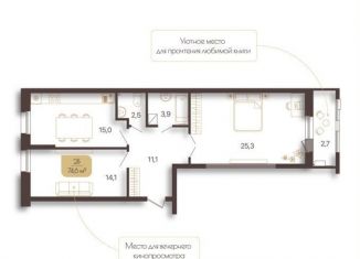 Продажа двухкомнатной квартиры, 74.6 м2, Татарстан