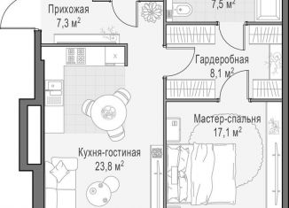 Продается 1-ком. квартира, 67.1 м2, Москва, метро Улица 1905 года