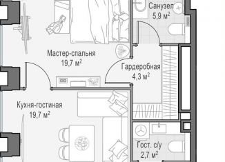 Продам 1-комнатную квартиру, 56.4 м2, Москва