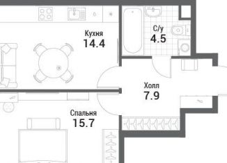Продается однокомнатная квартира, 42.5 м2, Москва, жилой комплекс Нагатино Ай-Ленд, к1, метро Коломенская