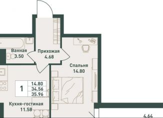 Продажа 1-ком. квартиры, 36 м2, Ленинградская область