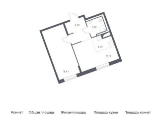 1-комнатная квартира на продажу, 41.6 м2, деревня Лаголово, жилой комплекс Квартал Лаголово, 2