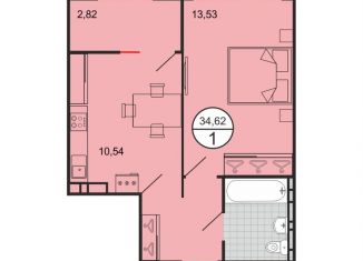 Продажа 1-комнатной квартиры, 34.5 м2, Краснодар, Прикубанский округ