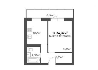 Продам 1-комнатную квартиру, 34.4 м2, Волгоград