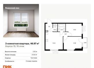 Продается двухкомнатная квартира, 47 м2, городской посёлок Янино-1