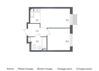 1-комнатная квартира на продажу, 33.5 м2, Мытищи, жилой комплекс Мытищи Парк, к4.1