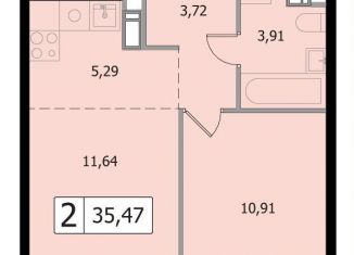Продажа 2-комнатной квартиры, 35.5 м2, Московская область