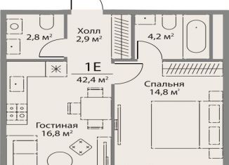 1-комнатная квартира на продажу, 42.4 м2, Москва, район Раменки, улица Лобачевского, 124к3А