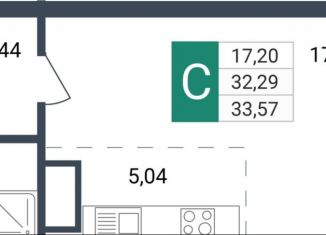 Продам квартиру студию, 33.6 м2, Чита