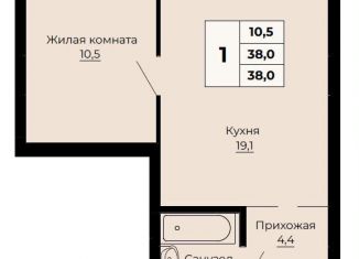Продажа 1-ком. квартиры, 38 м2, Екатеринбург, метро Уральская
