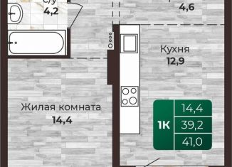 Продам однокомнатную квартиру, 41 м2, Барнаул