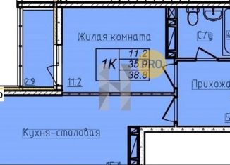 1-комнатная квартира на продажу, 37.4 м2, Ростов-на-Дону, проспект Маршала Жукова, 26к5