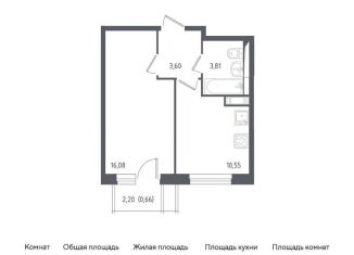 Продается 1-комнатная квартира, 34.7 м2, Московская область, жилой комплекс Пятницкие Луга, к1/2