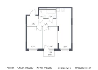 2-ком. квартира на продажу, 55.8 м2, Ленинградская область