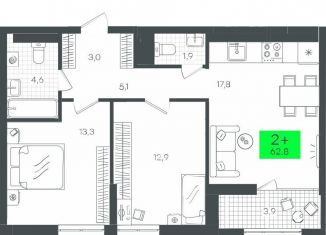 Продажа 2-комнатной квартиры, 62.9 м2, Тюмень