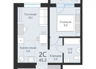 Продается 2-ком. квартира, 43.5 м2, Новосибирская область, Большая улица, 23