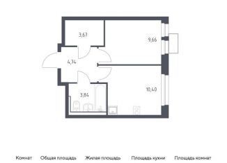 1-комнатная квартира на продажу, 32.3 м2, Химки, жилой комплекс Квартал Ивакино, к2