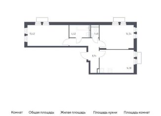 Продается 2-комнатная квартира, 58.8 м2, Московская область, жилой комплекс Квартал Строгино, к2