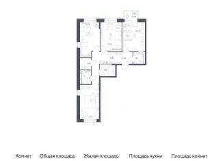 3-комнатная квартира на продажу, 81.4 м2, Санкт-Петербург, метро Рыбацкое