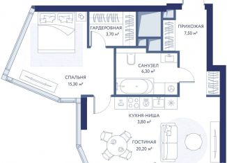 Продается двухкомнатная квартира, 56.8 м2, Москва, ЗАО, 1-й Сетуньский проезд, вл8