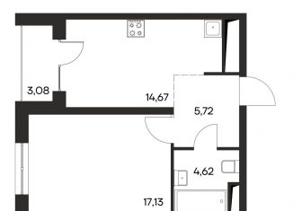 Продаю 1-комнатную квартиру, 45.2 м2, Крым