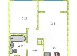 Продается однокомнатная квартира, 37.6 м2, Тюмень, улица Первооткрывателей, 10