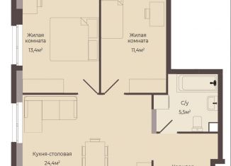 Продажа 2-комнатной квартиры, 62 м2, Нижний Новгород, метро Парк Культуры