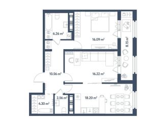 Продажа 2-комнатной квартиры, 78.3 м2, Санкт-Петербург, муниципальный округ Московская Застава