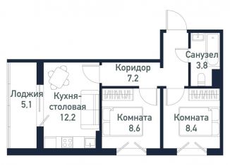 Продам 2-комнатную квартиру, 39.6 м2, Челябинская область