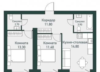 Продается 2-комнатная квартира, 59.4 м2, Челябинская область