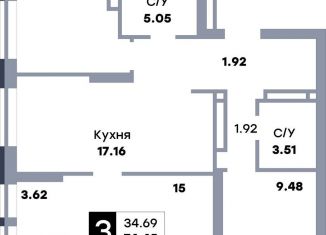 Продажа трехкомнатной квартиры, 28.5 м2, Самара, улица Стара-Загора, 332, метро Безымянка