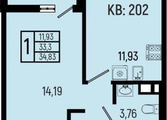Продается 1-комнатная квартира, 34.8 м2, Краснодарский край