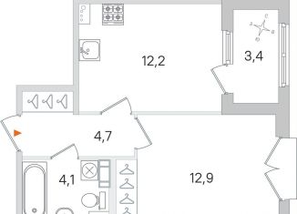 1-ком. квартира на продажу, 35.6 м2, Пушкин