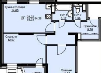 Продам двухкомнатную квартиру, 54.3 м2, Щёлково, жилой комплекс Соболевка, к8