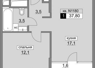 Продается однокомнатная квартира, 37.8 м2, поселение Московский, Родниковая улица, 30к3