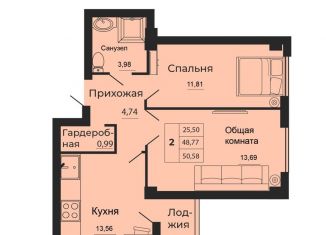 Продажа 2-комнатной квартиры, 53.8 м2, Батайск, улица 1-й Пятилетки