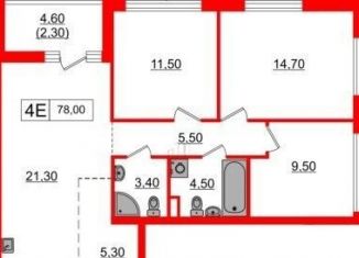 Продам трехкомнатную квартиру, 78 м2, Всеволожск, Севастопольская улица, 2к1