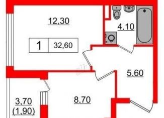 Продаю однокомнатную квартиру, 33 м2, Всеволожск, Севастопольская улица, 2к1