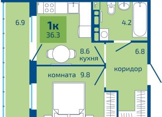 Продажа 1-комнатной квартиры, 36.3 м2, Пермь