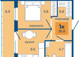 Продаю 1-комнатную квартиру, 36.8 м2, Пермь