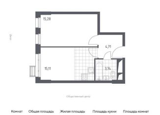 Продам 1-ком. квартиру, 39.7 м2, Московская область, жилой комплекс Спутник, к15