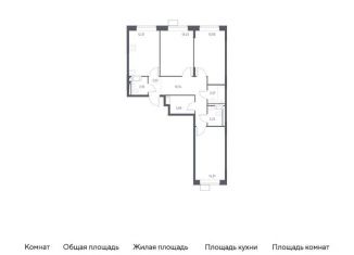 Продам 3-комнатную квартиру, 77.1 м2, деревня Мисайлово, микрорайон Пригород Лесное, к5.1