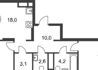 Продам 2-комнатную квартиру, 62.6 м2, поселение Внуковское, 17-й квартал, к2